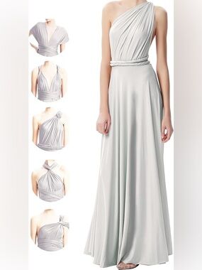 Convertible Infinity Maxi Dress in Light Gray